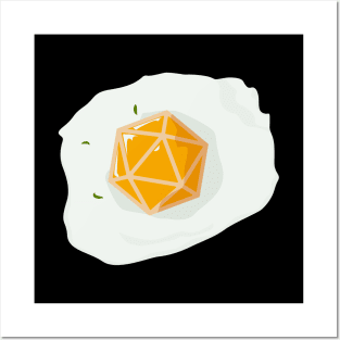 Polyhedral D20 Dice Sunny Side Up Egg Posters and Art